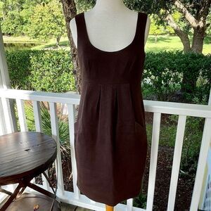 David Meister Brown Textured Sleeveless Tank Dress | 2
